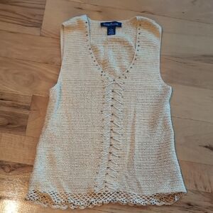 Cream Crochet Women's Top